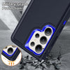 For Samsung Galaxy S25 Ultra 5G Rugged PC Hybrid Silicone Phone Case with Holder(Dark Blue+Royal Blue)