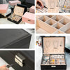 Portable Leather Jewelry Storage Box Necklace Ring Watch Storage Box, Style:Double Layer(White)