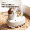 ZAY-H007 LED Light Double Spray Wireless Mini Desktop Windmill Music Humidifier(White)