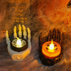 Halloween LED Candle Light Ghost Festival Decoration Palm Rest Night Light Horror Layout Prop(White)