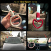 JDM Car Static Belt Decorative Warning Hanging Ring Rear Bumper Warning Ring Car Safety Hand Ring(Heart-Shaped Blue)