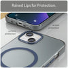 For iPhone 13 MagSafe Frosted Translucent TPU + PC Full Coverage Phone Case(Dark Blue)