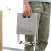 Portable Folding Stool Iron Frame Legs Lightweight Collapsible Chair(Grey)