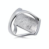 Silver-Plated Rectangle with Blue Crystal Ring for Women(Silver with Diamond, US, Size: 7)
