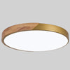 Wood Macaron LED Round Ceiling Lamp, Stepless Dimming, Size:30cm(Gold)
