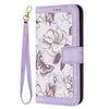 For Samsung Galaxy A56 5G Floral Pattern Leather Phone Case with Lanyard(Light Purple)