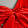 Women Christmas Sexy Lingerie Backless One-piece Bowknot Pajamas ?, Size: S(Red)
