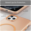 For iPhone 11 Pro Max MagSafe Frosted Translucent TPU + PC Full Coverage Phone Case(Orange)