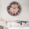 Simple Retro Imitation Wood Grain Three-dimensional Digital Round Wall Clock