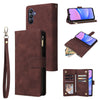 For Samsung Galaxy A16 5G Multifunctional Frosted Zipper Wallet Leather Phone Case(Coffee)