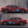 2 PCS/Set D-510 Flowers Pattern Car Modified Decorative Sticker(Blue)
