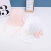 C0552 Bowknot Dot Baby Pot Hat Cotton Hat Fisherman Hat, Size: Around 48cm(White)