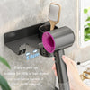 Bathroom Hair Dryer Rack Wall Mounted Soap Toiletries Shelf, Style: With Hair Dryer Rack (Black)