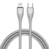 ENKAY ENK-CB128 PD 27W Type-C to 8 Pin Carbon Steel Hose Spring Fast Charging Data Cable, Length:1m(Silver)