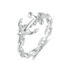 Sterling Silver S925 Platinum Plated Anchor Ring For Women(No.6)