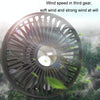 Car Clip-On Rechargeable Electric Oscillating Head Fan With Light(White)