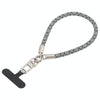 Pearl Silver Metal Buckle Phone Wrist Strap Phone Short Lanyard(Black White Cross)