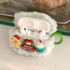 For AirPods 3 Christmas Series Plush Earphone Protective Soft Case(Snowman Cookie)