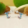 S925 Sterling Silver Platinum Plated Gradient Kingfisher Earrings(BSE997)