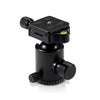 TRIOPO D-2A 360 Degree Rotation Aluminum Alloy Tripod 36mm Ball Head with Quick Release Plate