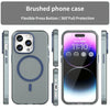 For iPhone 14 Pro Max MagSafe Frosted Translucent TPU + PC Full Coverage Phone Case(Dark Blue)