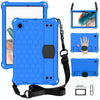 For Galaxy Tab A8 10.5 2021 X200/X205 Honeycomb EVA+PC Tablet Case with Strap(Blue+Black)