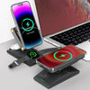 3-In-1 15W Portable Folding Desktop Stand Mobile Phone Wireless Charger(Black)