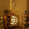 Christmas Decoration LED Sucker Festive Atmosphere Hanging Light(Moon With Star)