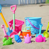 13pcs/Set Children Beach Toys Set Large Sand Shovel Bucket Sand Digging Tools Hourglass, Color: Blue Lace Barrel