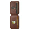 Suteni S2 Phone Magnetic Card Case Card Sleeve MagSafe Magnetic Coil PU Leather(Brown)