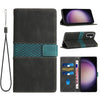 For Samsung Galaxy A36 / A56 5G Grid Stitching Leather Phone Case with Lanyard(Black)