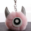 3 PCS Cartoon Croissant Hair Ball Keychain Pendant Bag Car Pendant(Light Pink)