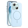 For iPhone 15 AG Fine Hole Liquid Silicone MagSafe Magnetic Phone Case(Sierra Blue)