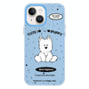 For iPhone 14 Skin Feeling Jelly TPU Hybrid PC Phone Case(Line Dog Blue)