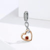 S925 Sterling Silver Pendant Heart Shaped Rose Gold Beads DIY Bracelet Necklace Accessories