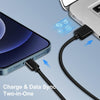 LZ-728 2 in 1 18W QC 3.0 USB Interface Travel Charger + USB to 8 Pin Data Cable Set, EU Plug, Cable Length: 1m(Black)