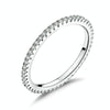 S925 Sterling Silver Ladies Fashion Ring Diamond Simple Ring, Size: 9