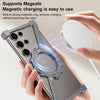 For Samsung Galaxy S23 Ultra 5G Z-shaped Frameless Metal 360 Holder MagSafe Phone Case(Space Silver)
