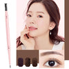 Kemelo Double-Headed Automatic Rotating Eyebrow Pencil Waterproof Sweat-Proof Non-Fading Thin Core Eyebrow Pencil(04 Soft Light Brown)