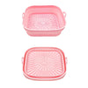 Air Fryer Grill Mat High Temperature Resistant Silicone Baking Tray, Specification: Square Pink