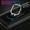 For Samsung Galaxy A31 Carbon Fiber Protective Case with 360 Degree Rotating Ring Holder(Black)