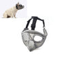 Breathable Bulldog Muzzle, Grey, Size M - Tongue Out Design