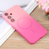 For Samsung Galaxy S25 5G Liquid TPU Silicone Gradient MagSafe Phone Case(Pink Red)