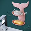 Bathroom Punch-free Double-layer Soap Box Without Trace Wall Hanging Drain Soap Holder, Random Color Delivery