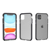 For iPhone 11 Grid Pattern Shockproof Transparent TPU Protective Case(Black)