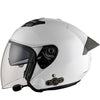 KUQIBAO Motorcycle Smart Bluetooth Sun Protection Double Lens Safety Helmet, Size: XL(White+Gray Tail)