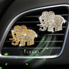 Metal Rhinestone Elephant Car Air Vent Aromatherapy Clip(Gold)