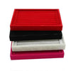 Velvet Case Jewelry Display Holder Organizer Rings Earrings Storage Tray(Black)