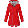 Women Waterproof Rain Jacket Hooded Raincoat, Size:XXXL(Red)
