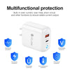 PD04 Type-C + USB Mobile Phone Charger with Type-C to 8 Pin Cable, US Plug(White)